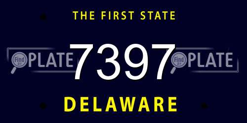 7397 Delaware License Plate