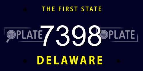 7398 Delaware License Plate