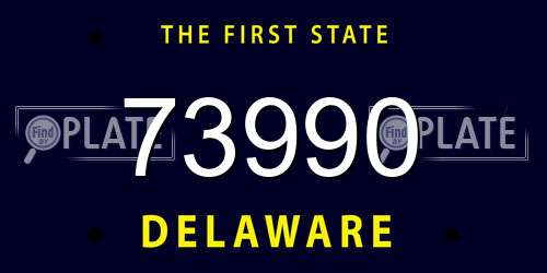 73990 Delaware License Plate