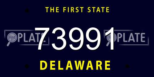 73991 Delaware License Plate