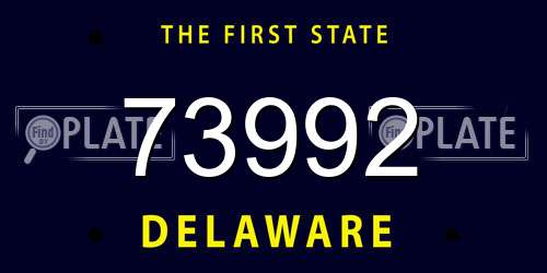 73992 Delaware License Plate