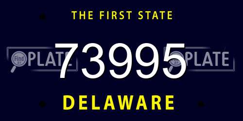 73995 Delaware License Plate