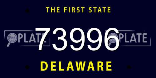 73996 Delaware License Plate