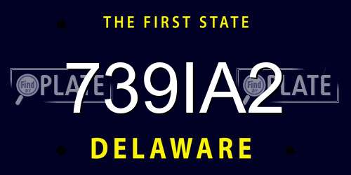 739IA2 Delaware License Plate