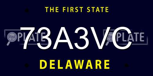 73A3VC Delaware License Plate