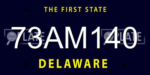 73AM140 Delaware License Plate