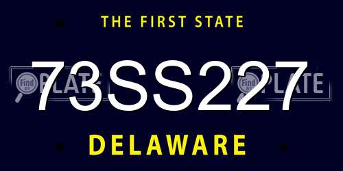 73SS227 Delaware License Plate