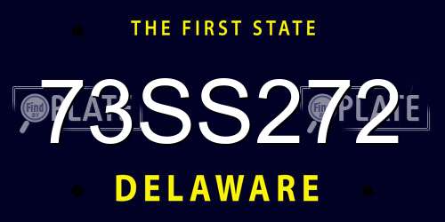 73SS272 Delaware License Plate