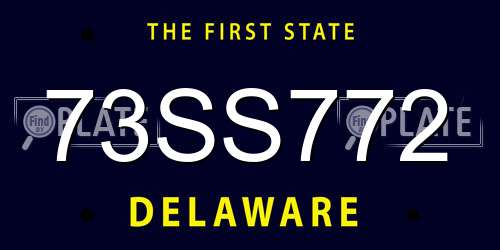 73SS772 Delaware License Plate