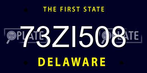 73ZI508 Delaware License Plate