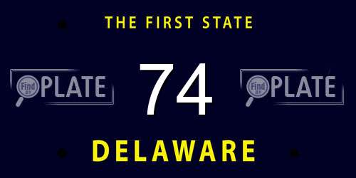 74 Delaware License Plate