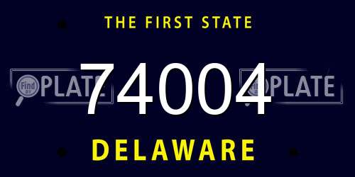 74004 Delaware License Plate