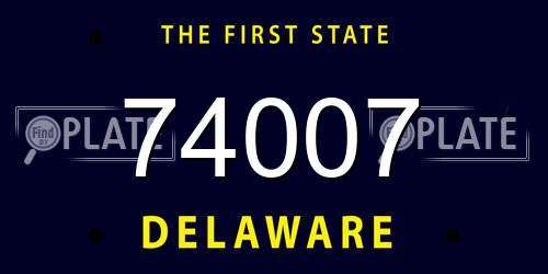 74007 Delaware License Plate