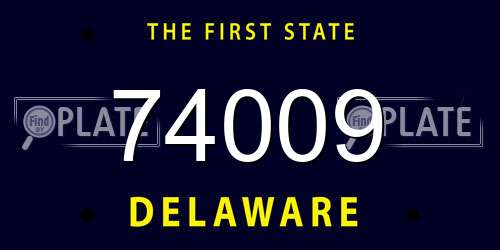74009 Delaware License Plate