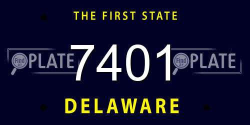 7401 Delaware License Plate