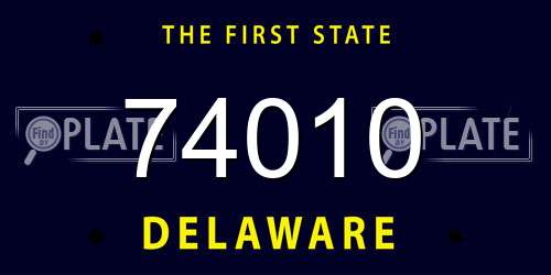 74010 Delaware License Plate