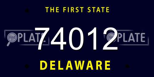 74012 Delaware License Plate