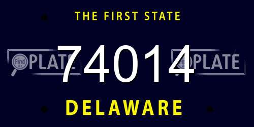 74014 Delaware License Plate