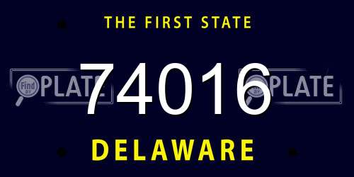 74016 Delaware License Plate
