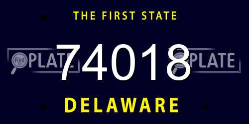 74018 Delaware License Plate