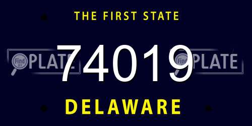 74019 Delaware License Plate