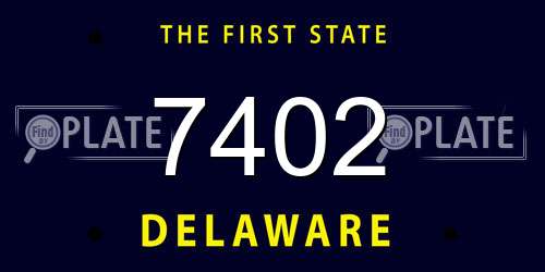 7402 Delaware License Plate