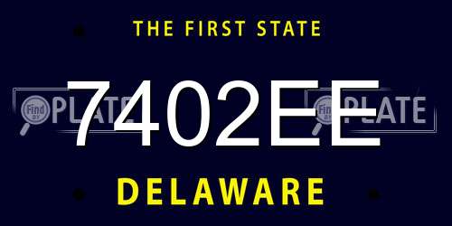 7402EE Delaware License Plate