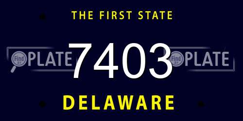 7403 Delaware License Plate
