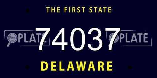 74037 Delaware License Plate