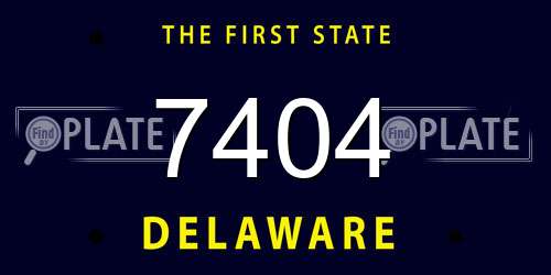 7404 Delaware License Plate