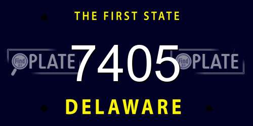7405 Delaware License Plate