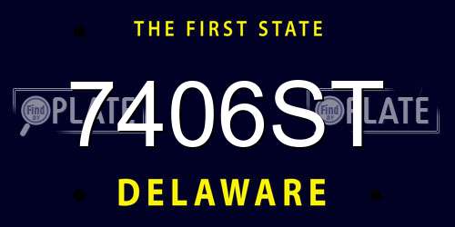 7406ST Delaware License Plate