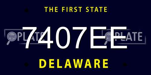 7407EE Delaware License Plate