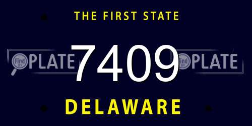 7409 Delaware License Plate