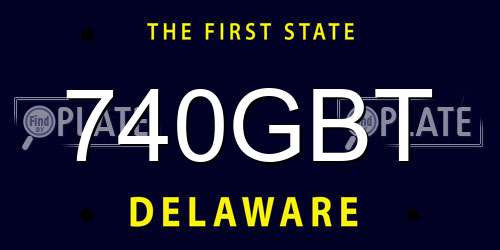 740GBT Delaware License Plate
