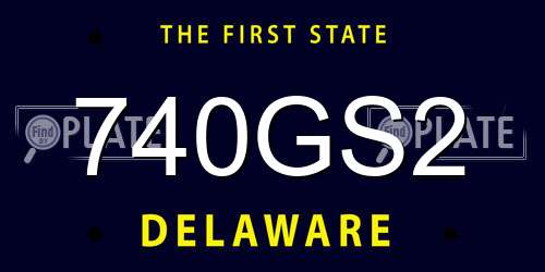 740GS2 Delaware License Plate