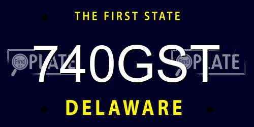 740GST Delaware License Plate