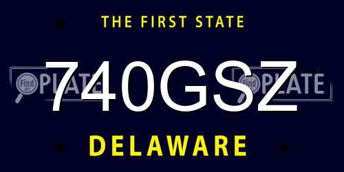 740GSZ Delaware License Plate