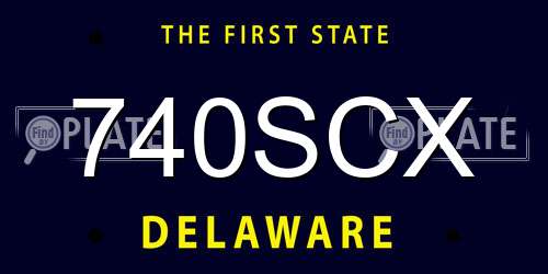 740SCX Delaware License Plate