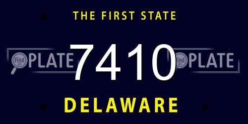 7410 Delaware License Plate