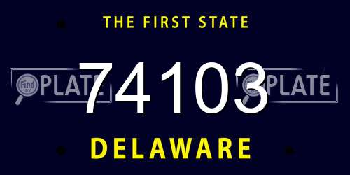 74103 Delaware License Plate