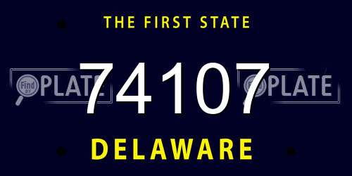 74107 Delaware License Plate