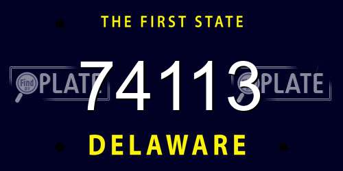 74113 Delaware License Plate