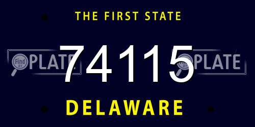 74115 Delaware License Plate