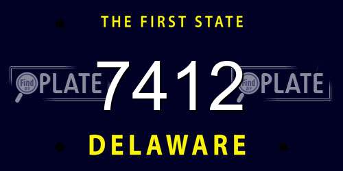 7412 Delaware License Plate