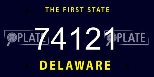 74121 Delaware License Plate