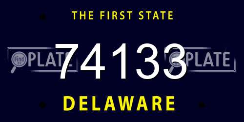 74133 Delaware License Plate
