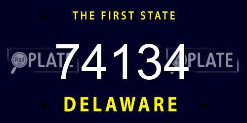 74134 Delaware License Plate