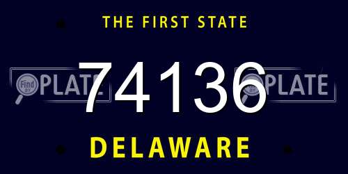 74136 Delaware License Plate