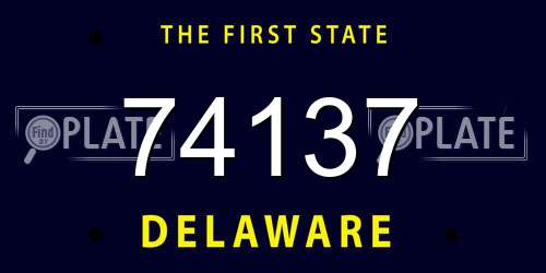 74137 Delaware License Plate